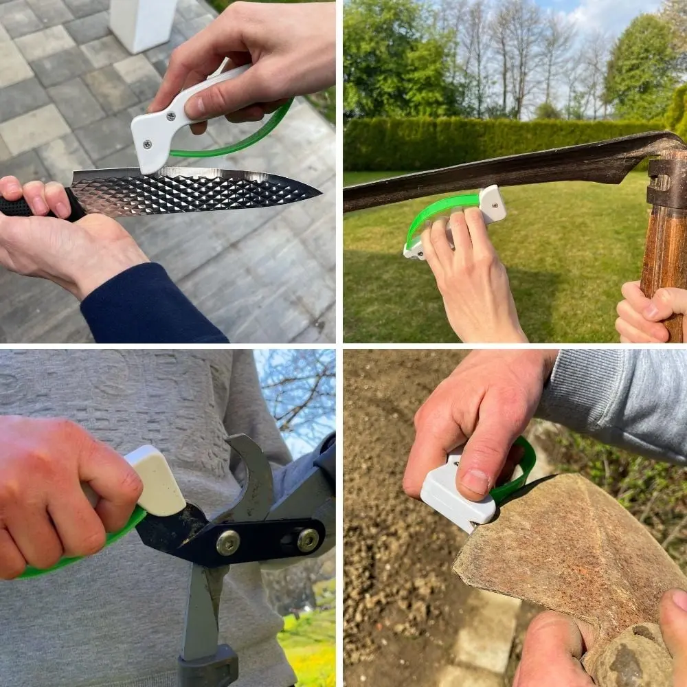 Garden Tool Sharpener in Use